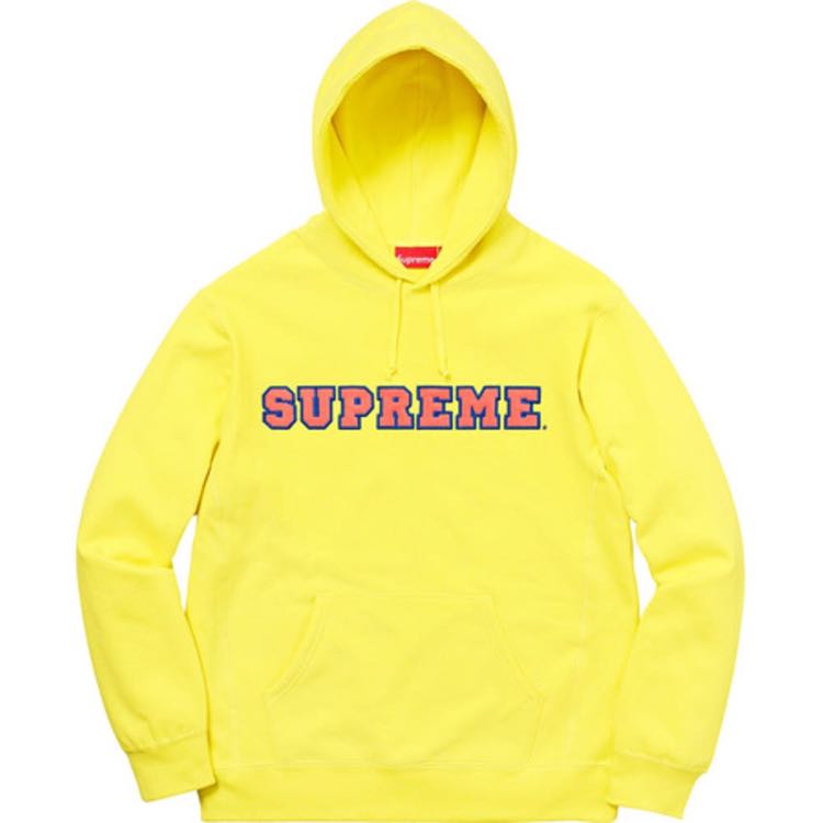 Supreme Cord Collegiate hoodie SS18 Lemon STEAL Men s