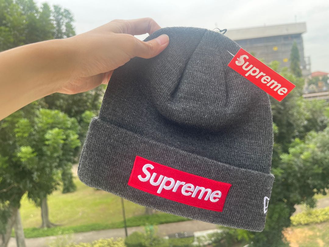 Supreme grey/red bogo beanie, Men's Fashion, Watches  Accessories, Caps   Hats on Carousell