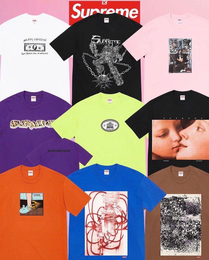 Supreme Week 18 Christmas Tee Men s Fashion Tops Sets Tshirts