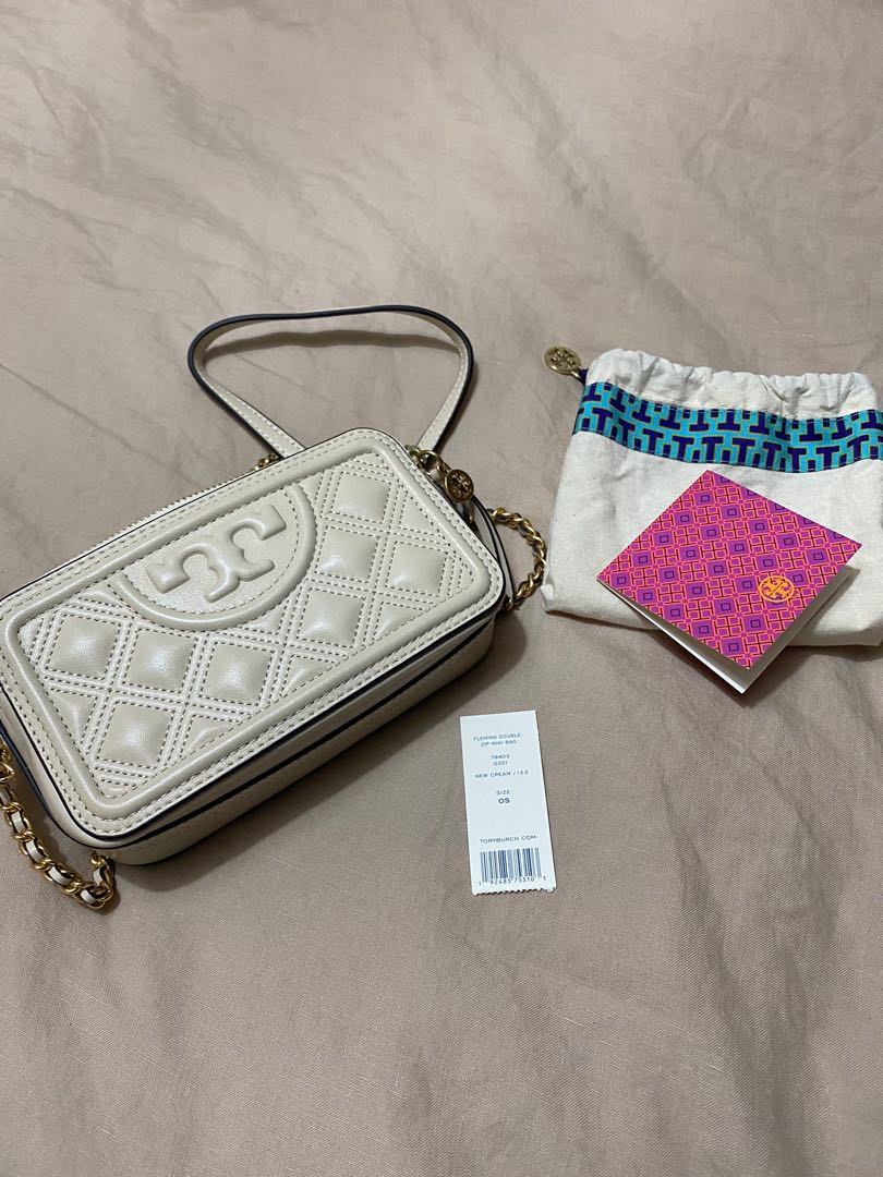 Tory Burch Fleming Double Zip Mini Bag, Women's Fashion, Bags & Wallets