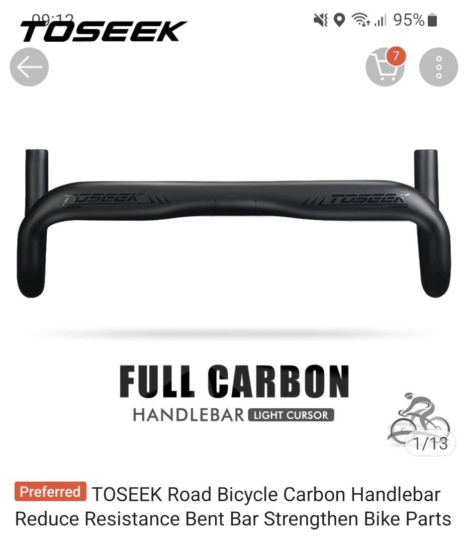 Toseek handle bar Dropbar full carbon Sports Equipment Bicycles Parts Parts Accessories on Carousell