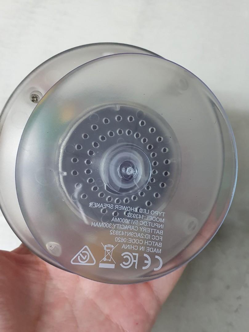 Typo LED shower speaker, Audio, Soundbars, Speakers & Amplifiers on Carousell
