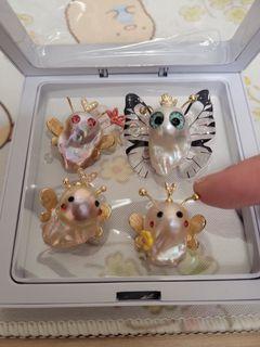 Unique cute baroque pearl butterflies