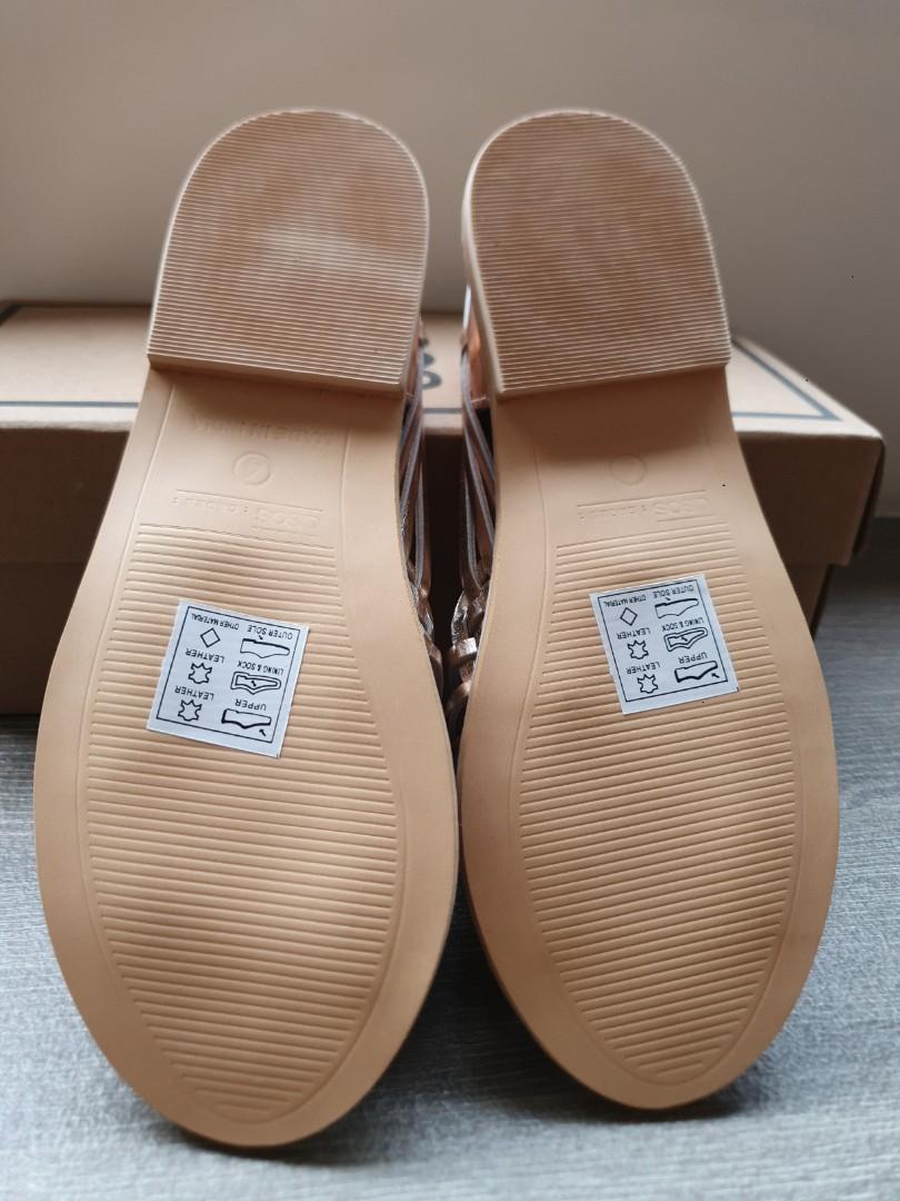 Wide Fit Florentine Woven Leather Sandals in Gold Women s Fashion