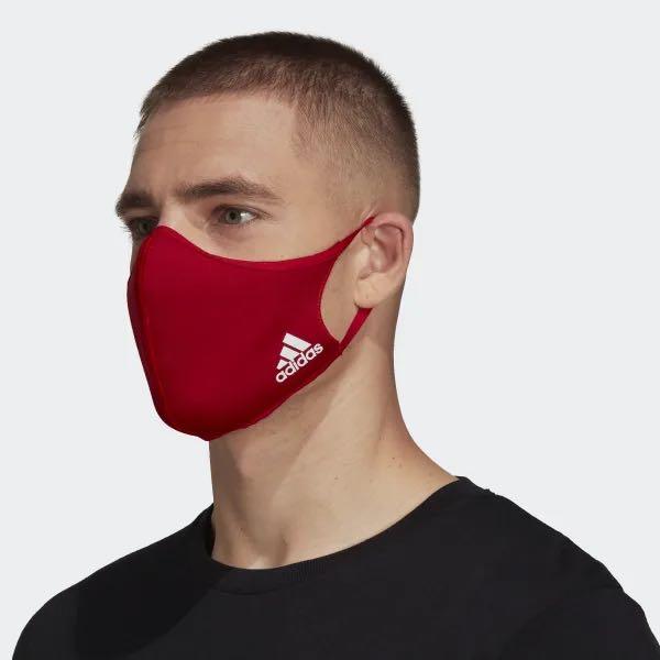 Three Pack Adidas Red Athletic Face Mask Cover Authentic Adult