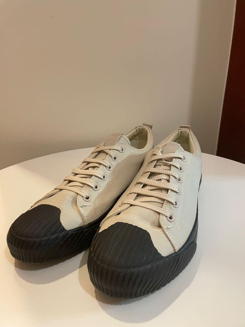 Zara 男裝米色黑邊休閒波鞋canvas shoes