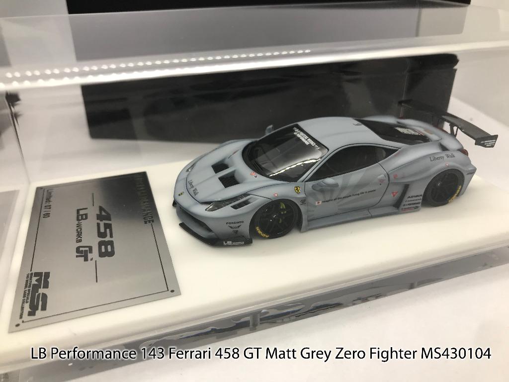 0428 LB Performance 1:43 Ferrari 458 GT Matt Grey Zero Fighter