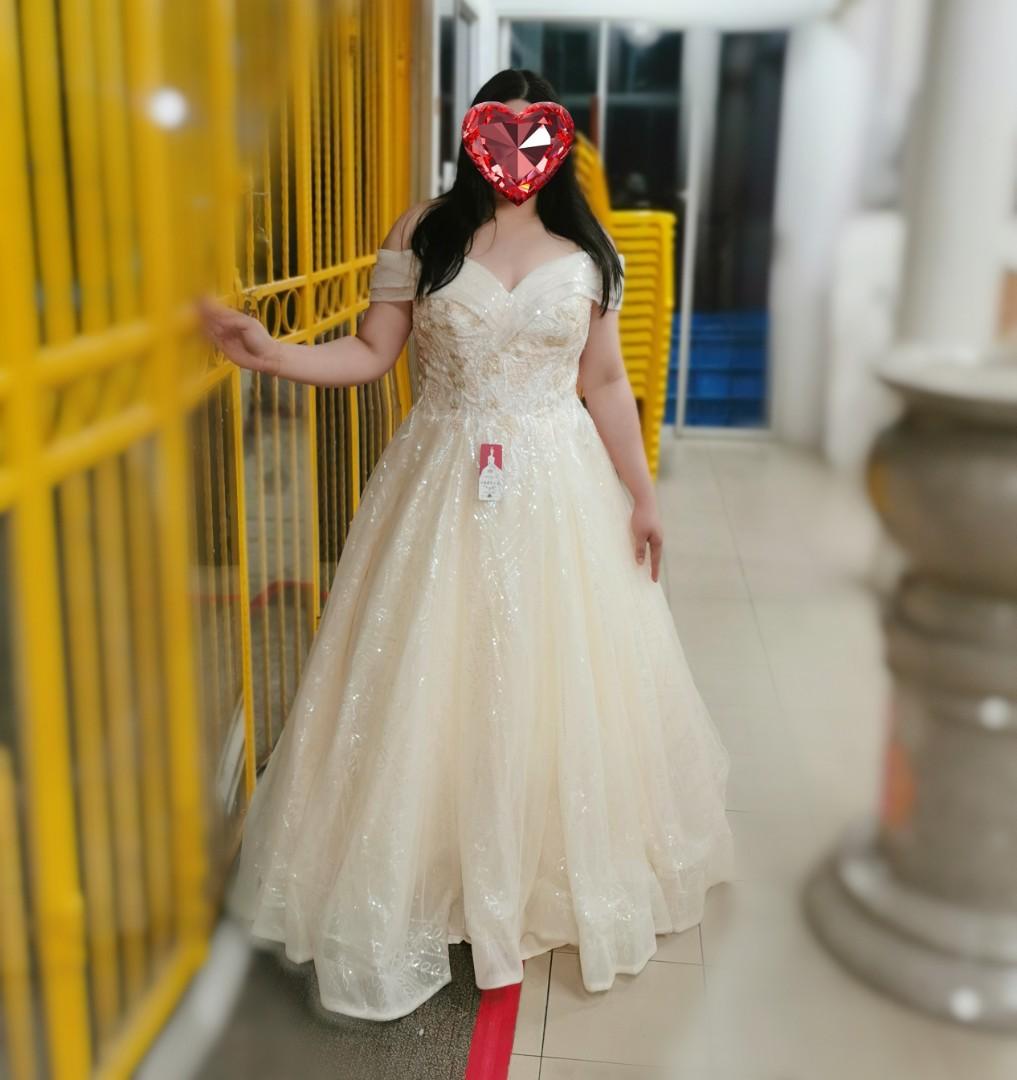 3XL 4XL Plus Size Off Shoulder Sleeves A Line Bridal Wedding