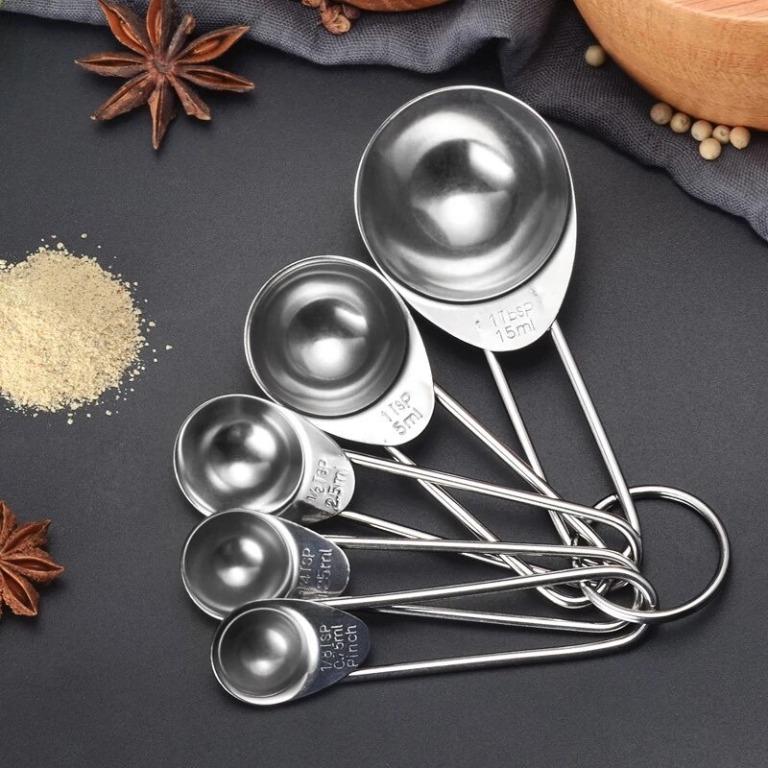 5Pcs/set Kitchen Measuring Spoon Teaspoon Coffee Sugar Cups Baking
