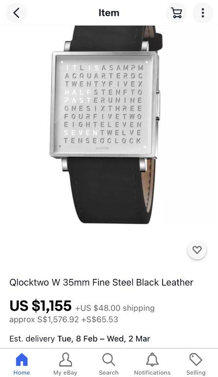 Crazy bargain Authentic QlockTwo Biegert Funk unique luxury watch smooth brushed English version. Hand made and designed in Germany. Bought for