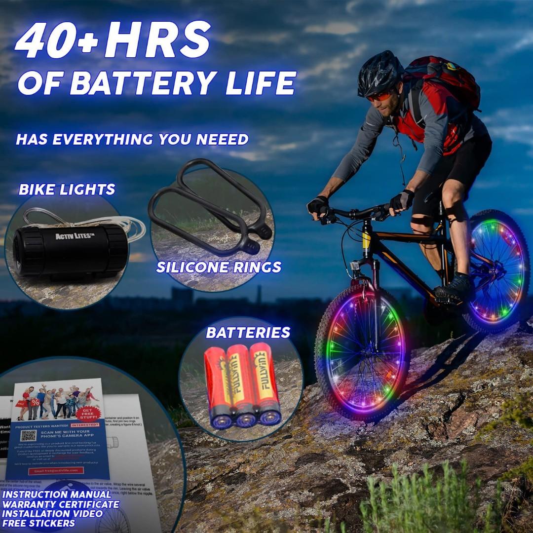 Activ Life LED Bike Wheel Lights. Get 100 Brighter and Visible from