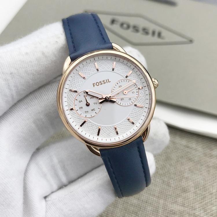 Tailor multifunction navy cheap leather watch