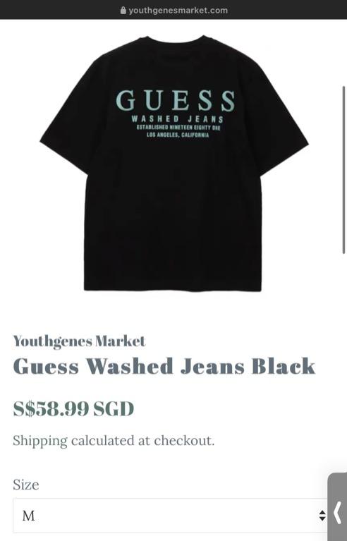 Authentic Guess Kr Washed Jeans Tee Shirt Women S Fashion Tops Shirts On Carousell