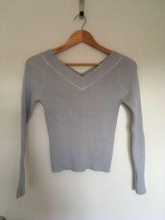 Baby Blue Soft Knit Top