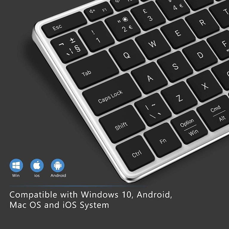 Backlit Bluetooth Keyboard, Multidevice Illuminated Rechargeable