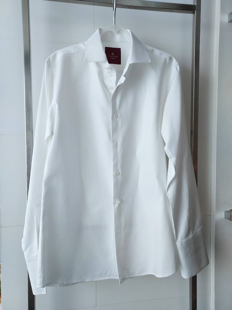 Benjamin Barker Formal Cufflinks White Shirt, Men's Fashion, Tops ...
