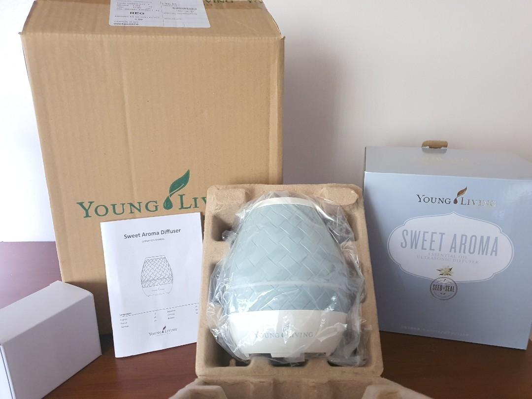 BN and sealed Young Living Sweet Aroma diffuser (Category: Home Fragrance) located in Las Pinas. Submitted by destashmodeon (Listing ID 1133290499, Image 3). Description: Charming and compact, the Sweet Aroma Diffuser is not only space-efficient, but it can also match any decor with its cloud blue-colored weave design. Although crafted to last for years, this diffuser comes with a one year warranty. #YoungLivingPH Fill your home with the scents o