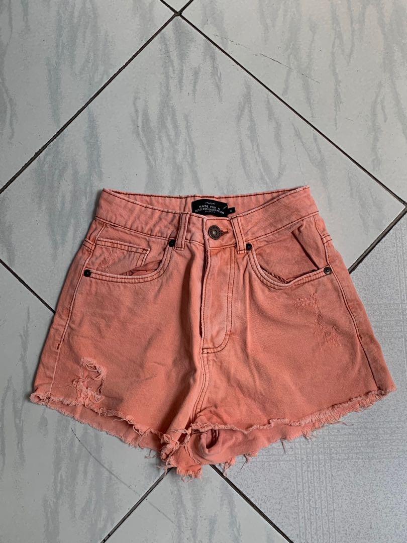 pull\u0026bear Brown Shorts, Fesyen Wanita 