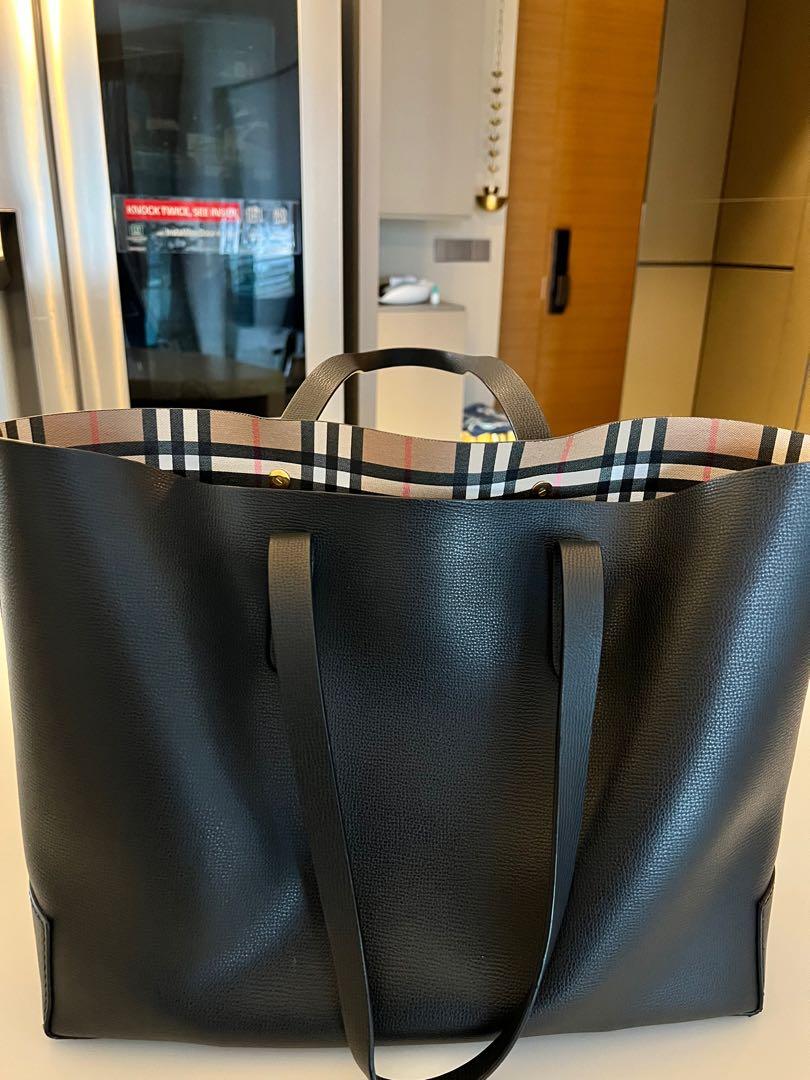 Burberry Reversible Leather Tote Bag, Luxury, Bags & Wallets on Carousell
