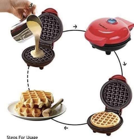 Candora Mini Waffle Maker Machine for Individual Waffles, Paninis, Hash