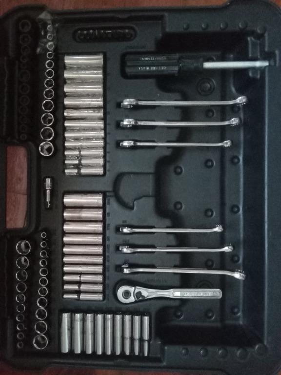 Craftsman tools (Category: Construction Tools & Equipment) located in Manila. Submitted by joe.kelly (Listing ID 1133373947, Image 2). Description: Craftsman 180 pc. tool set : drive size : 1/4" 6 point standard inch socket : 5/32, 3/16, 7/32, 1/4, 9/32, 5/16, 11/32, 3/8, 7/16, 1/2, 9/16 drive size : 1/4" 6 point standard metric socket : Millimeter : 4, 5, 5.5, 6, 7, 8, 9, 10, 11, 12, 13, 14 drive size : 1/4" 12 point standard inch socket 3/16, 7