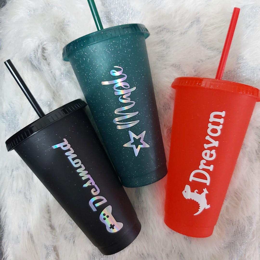 Custom glitter color plastic tumblers bpa free 710ml, Furniture & Home