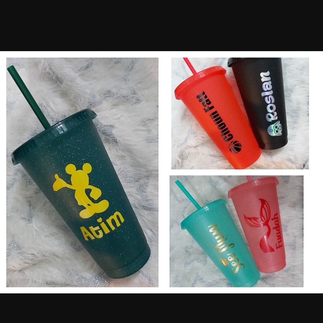 Custom glitter color plastic tumblers bpa free 710ml, Furniture & Home