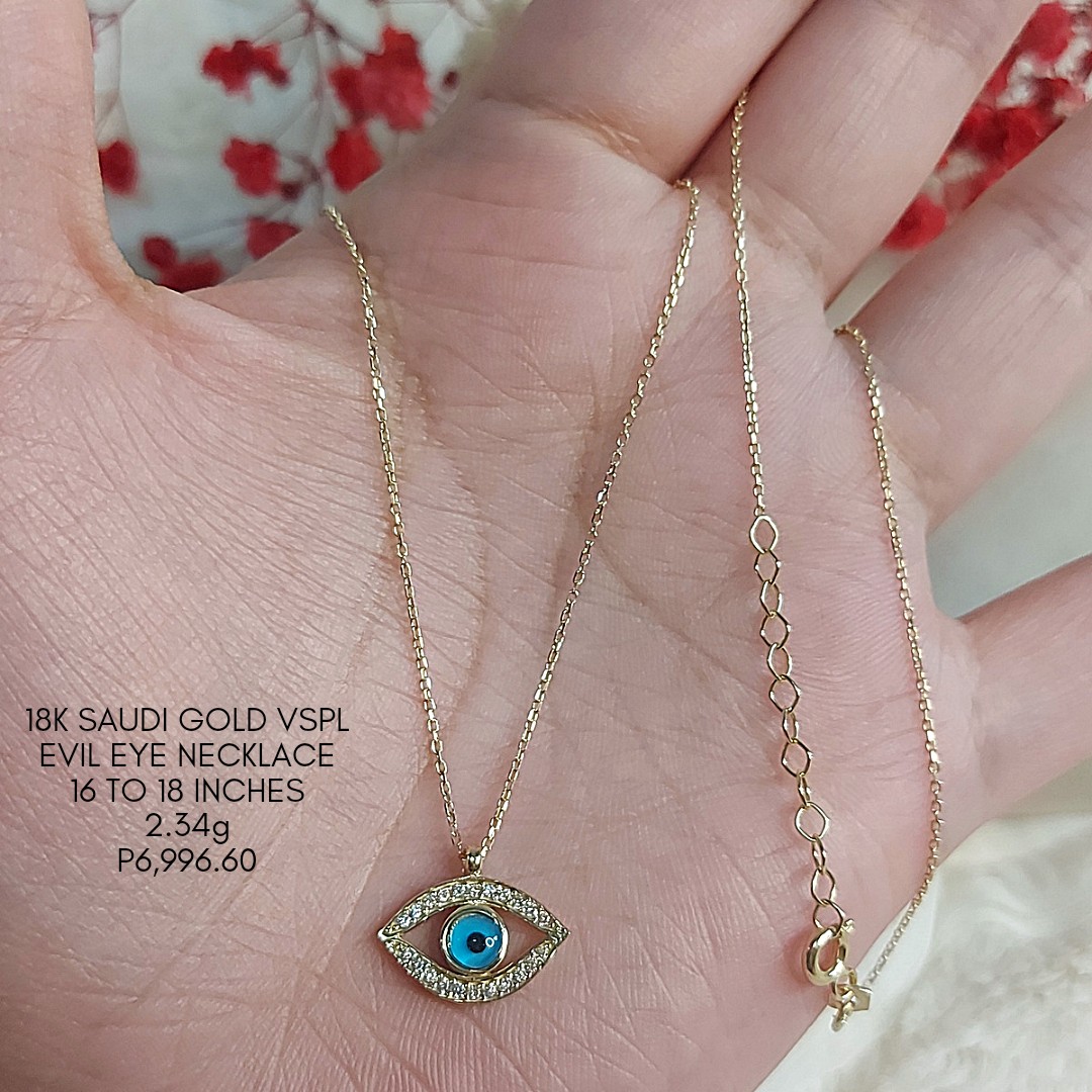 Evil Eye Necklace 18K Saudi Gold 