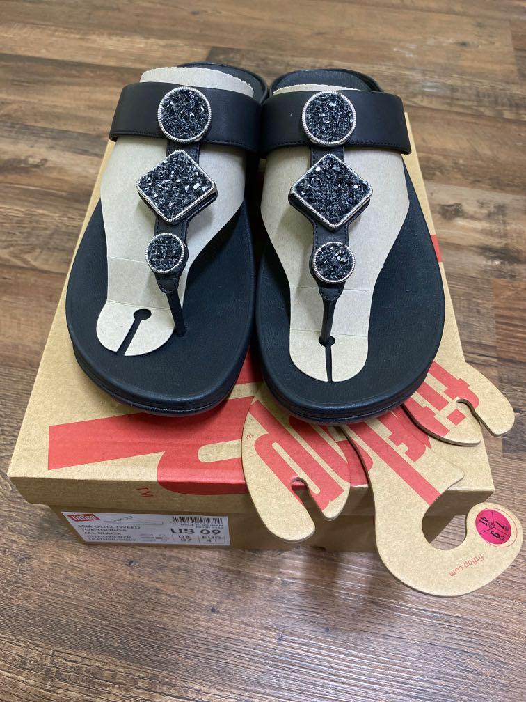 Fitflop Leia Glitz Tweed Toe Thongs Women s Fashion Footwear