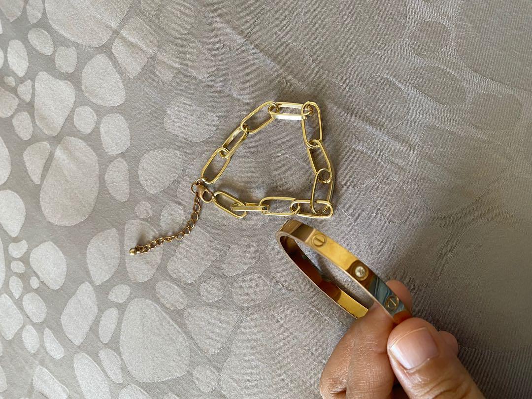 Gelang cartier titanium \u0026 gelas korea 