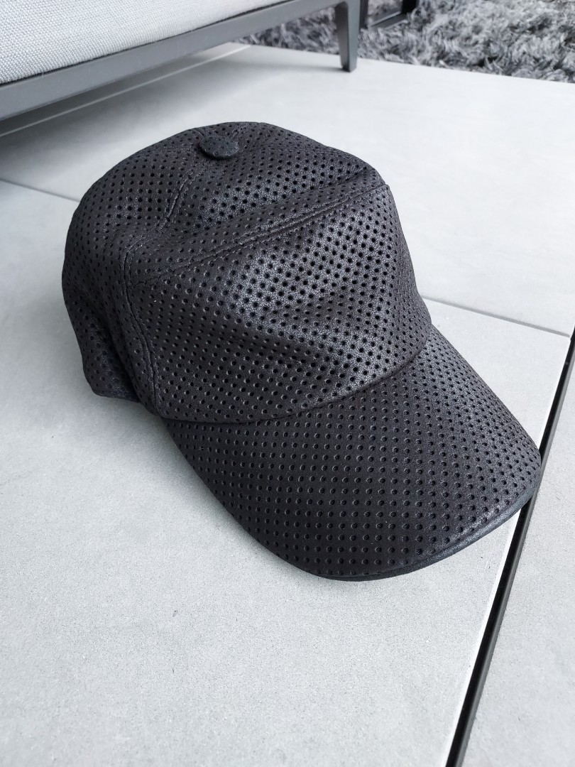 Hermes Full Leather Cap (Black), Men's 