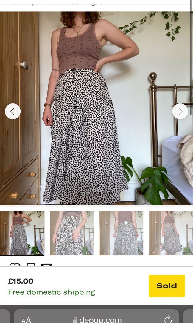 floral midi skirt h&m
