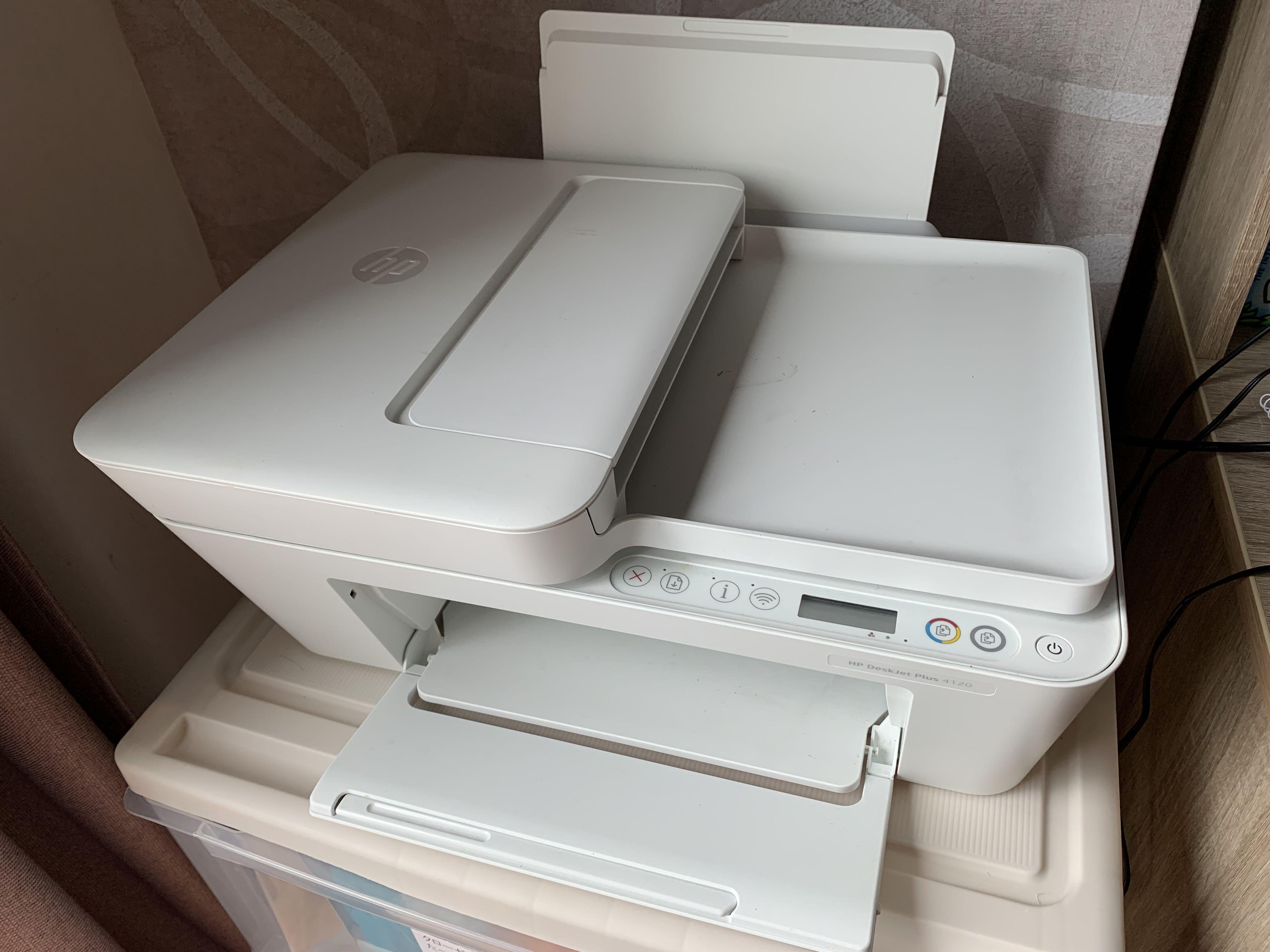 HP Deskjet Plus 4120 with 1 new tri color ink cartridge, Computers