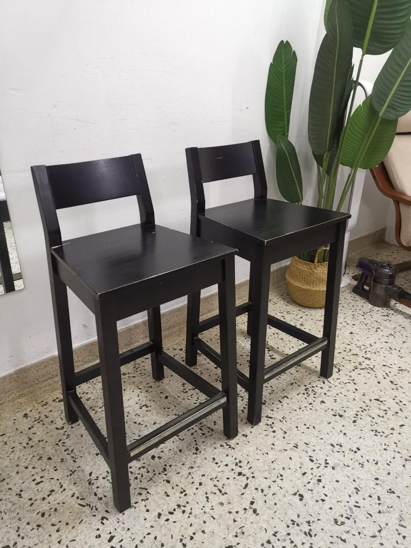 IKEA INGEMAR WOOD BAR CHAIR / STOOL, Furniture & Home Living, Furniture