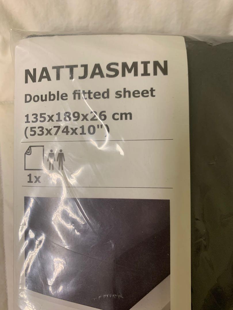 IKEA JATTEVALLMO Double Grey Sheet 雙人床單, 傢俬＆家居, 床具浴巾 Carousell