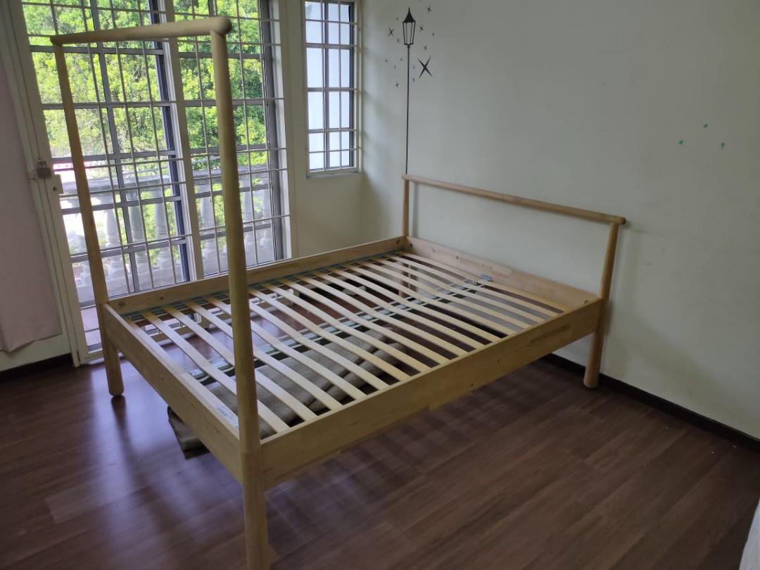 IKEA queen size bed frame GJORA, Furniture & Home Living, Furniture