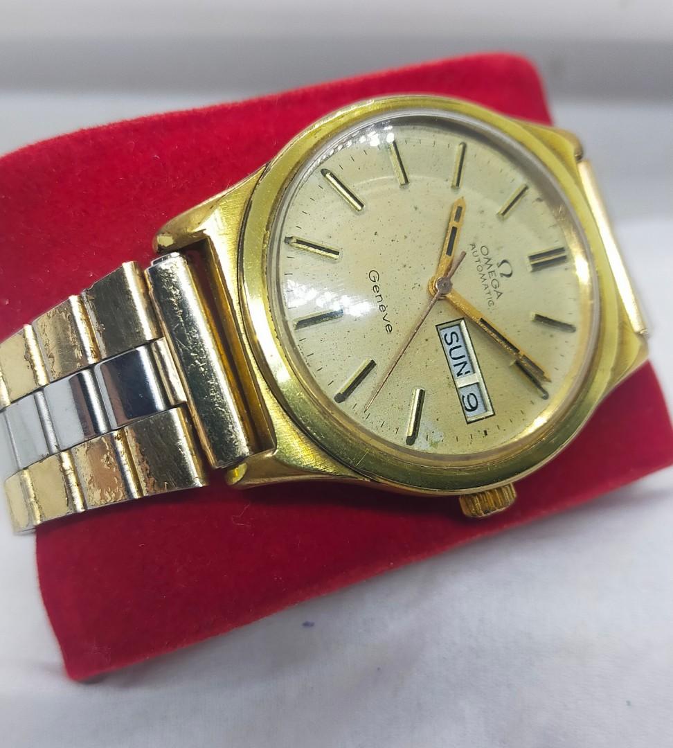 Jam Tangan Omega Geneve Automatic Swiss Vintage Gold Plated Cal 1022,  Fesyen Pria, Jam Tangan di Carousell