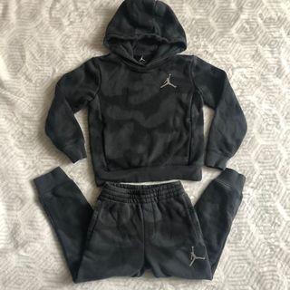 JORDAN kids hoodie sweatsuit - Tracksuit set 2 toned charcoal gray  4-5  (s)