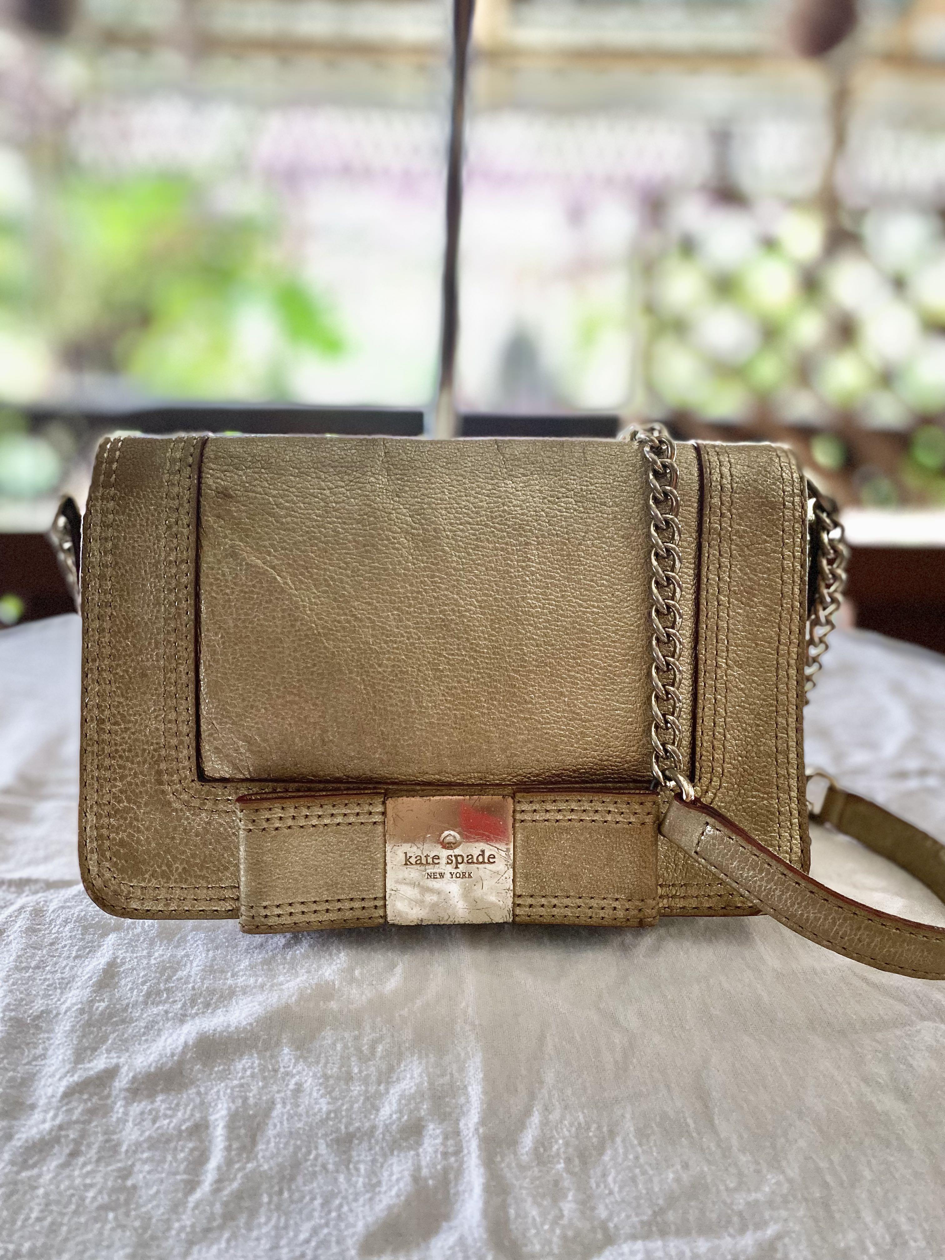 Gold colour bag deals
