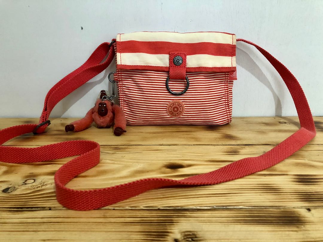 KIPLING stripes crossbody sling bag, Women's Fashion, Bags & Wallets, Crossbody Bags on Carousell