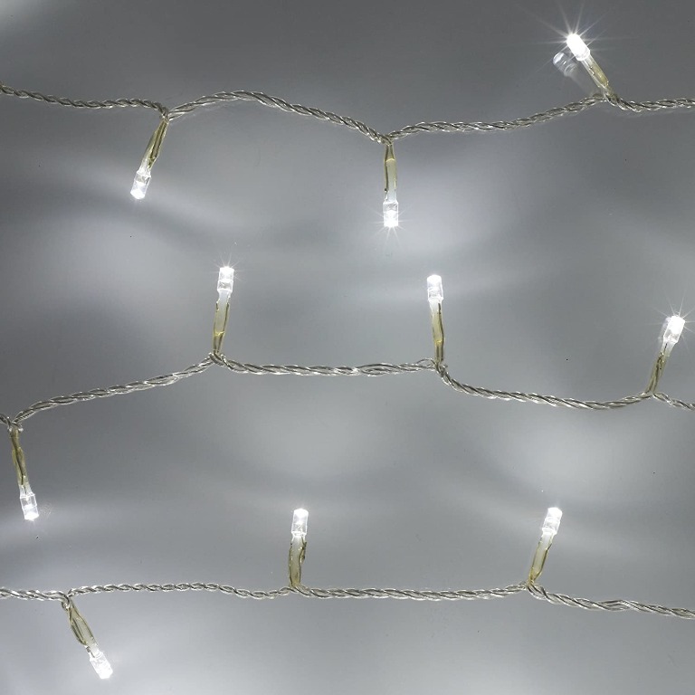 "Lights4fun Indoor Fairy Lights with 100 White LEDs on 8m of Clear ...