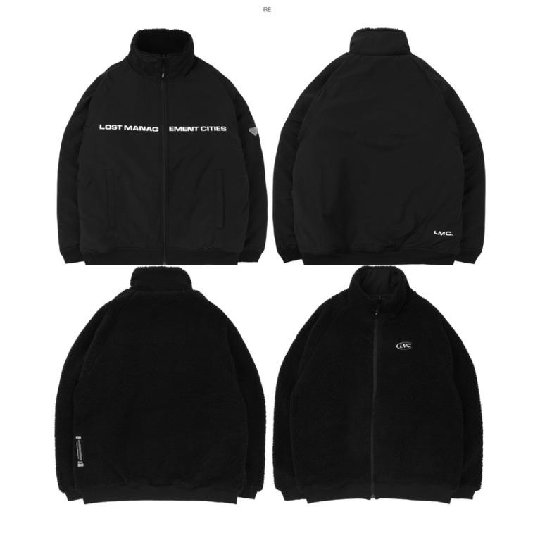 Lmc boa fleece reversible full zip jacket black sales