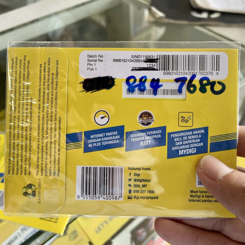 Malaysia DiGi SIM Card with 3GB Data, Mobile Phones & Gadgets, Mobile