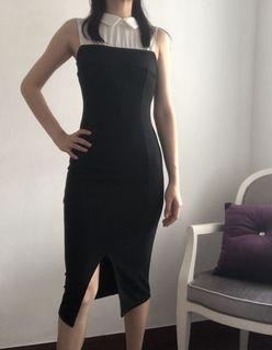 Ms Selfridge Midi Dress Black White