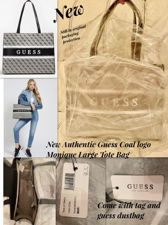 Denim Coal Logo Monique Tote Bag - GUESS