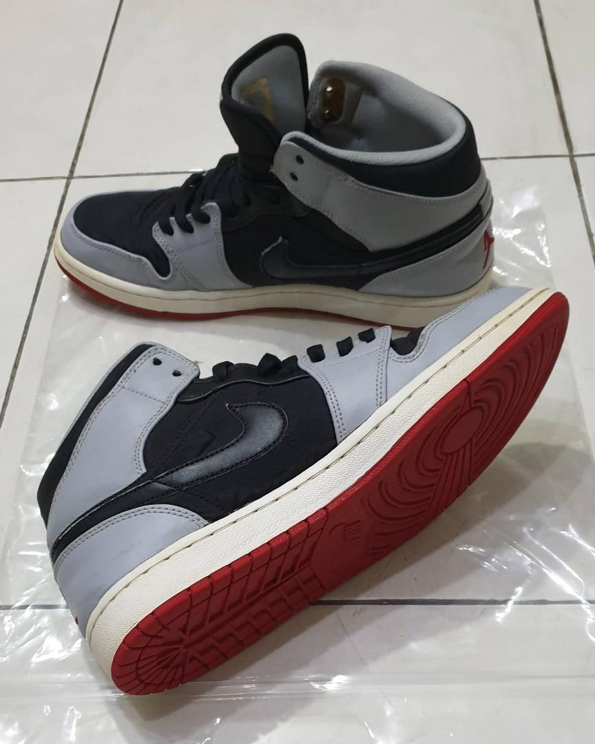 nike air jordan 1 mid black/gym red 