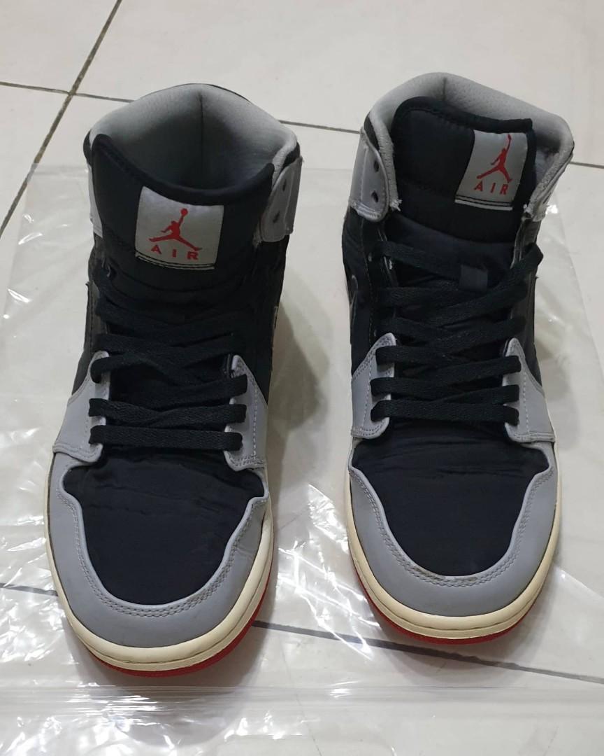 nike air jordan 1 mid black/gym red 
