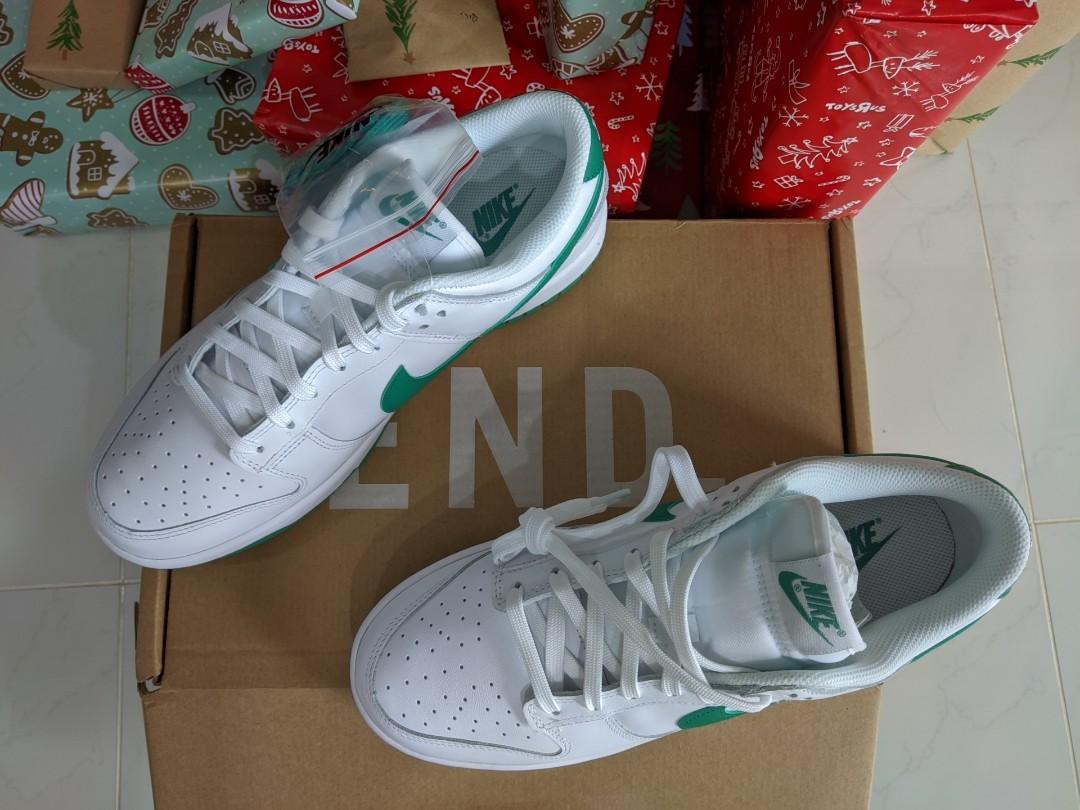 NIKE DUNK LOW WHITE GREEN Men s Fashion Footwear Sneakers on