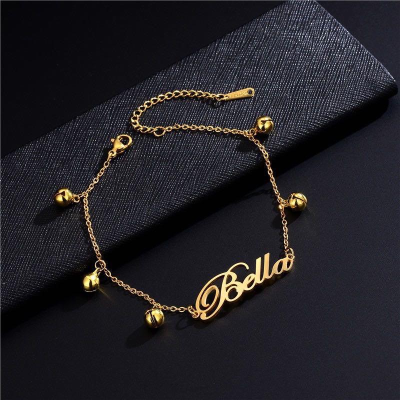 Gold bracelet for women with hotsell name