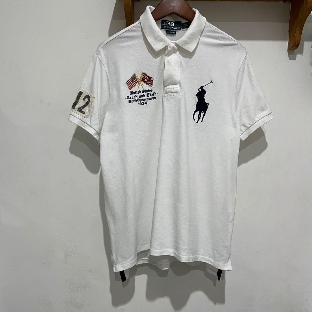 Polo Ralph Lauren 012 USA Polo Shirt in White, Men's Fashion, Tops & Sets,  Tshirts & Polo Shirts on Carousell